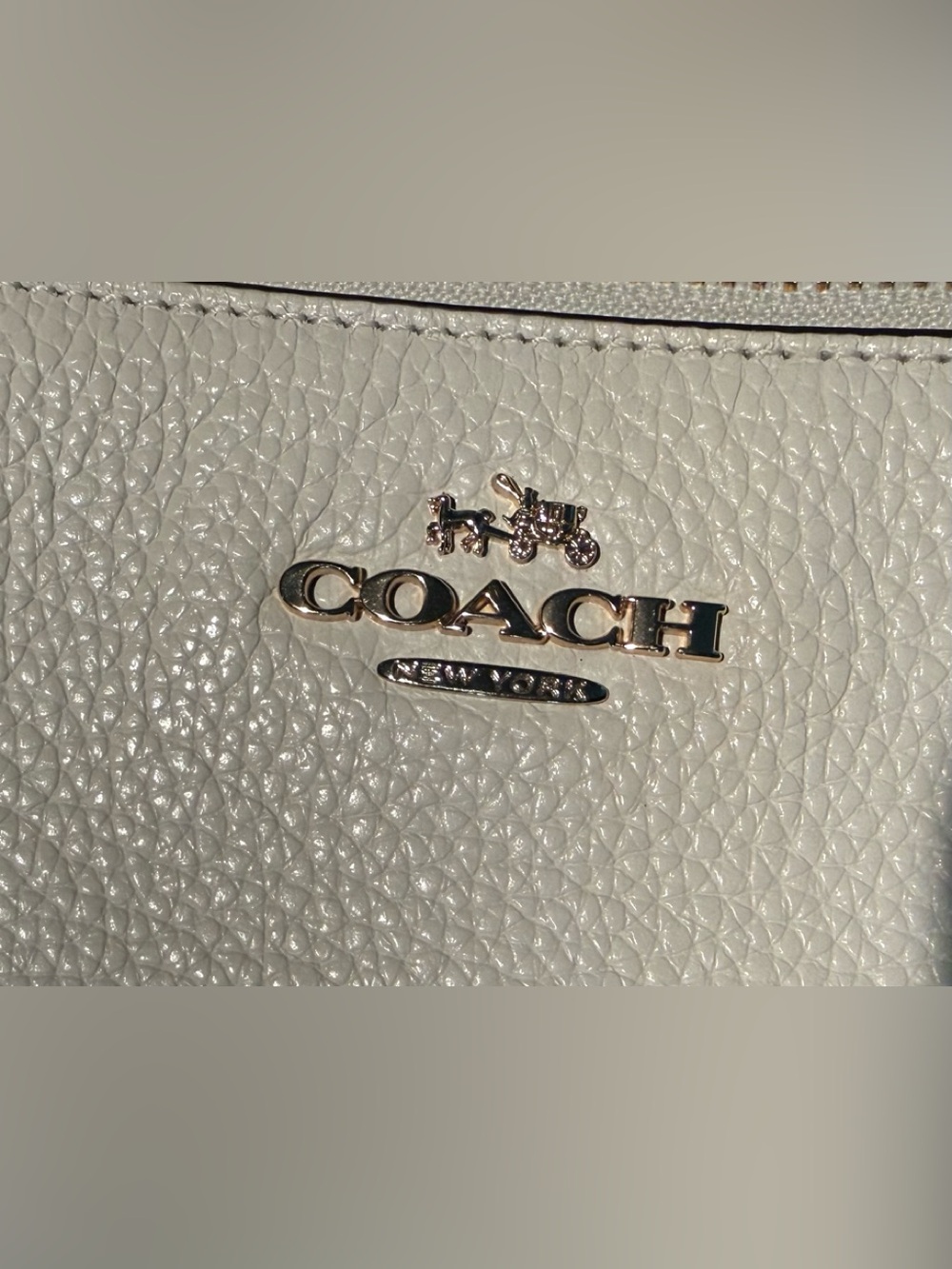 Coach Ivory Lyla Pebbled Leather Crossbody Bag with Gold Hardware - Picture 7 of 9